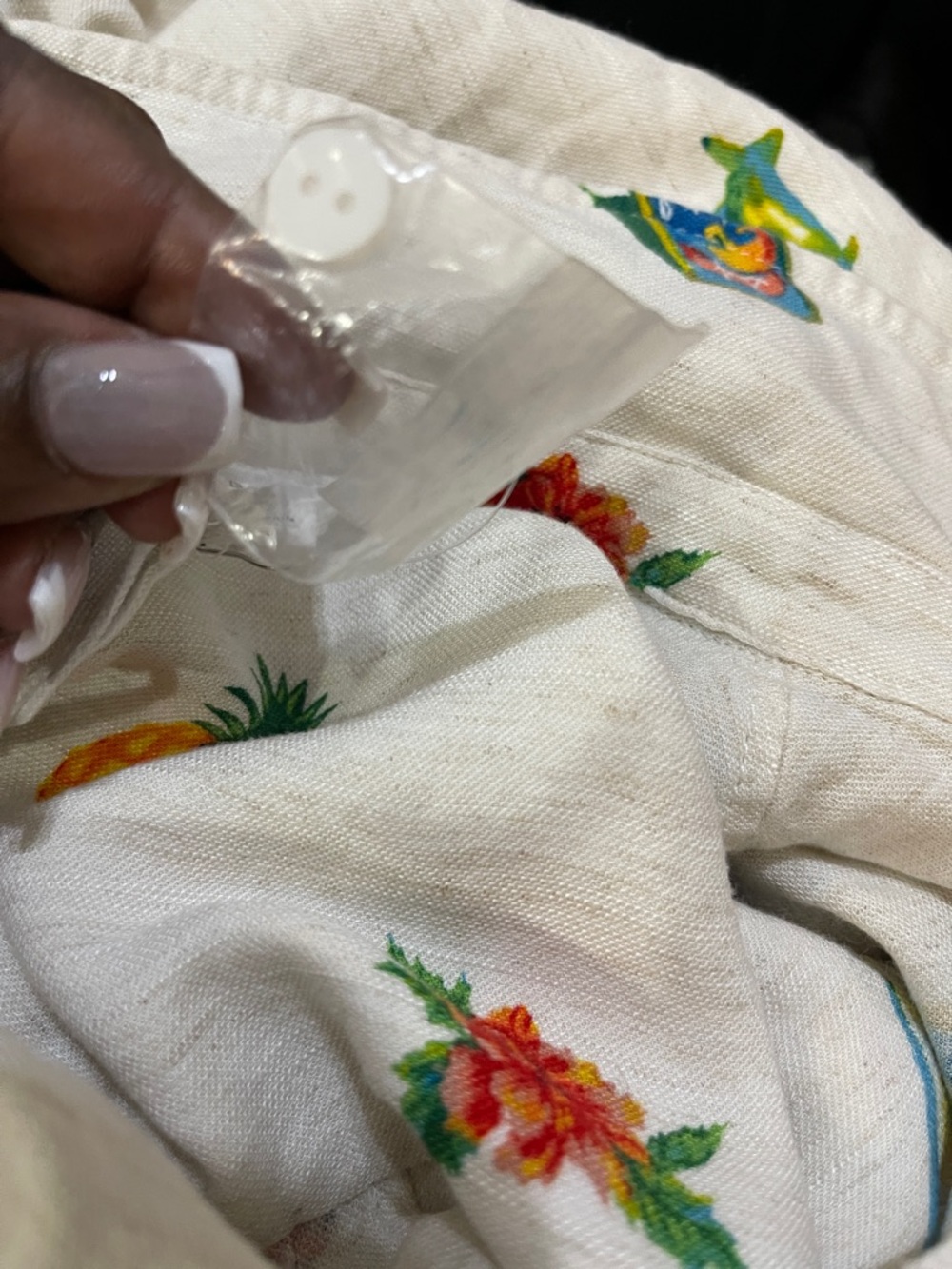 NWOT Jane and Delancey button front Tiered tropical linen blend Dress L - Picture 8 of 9